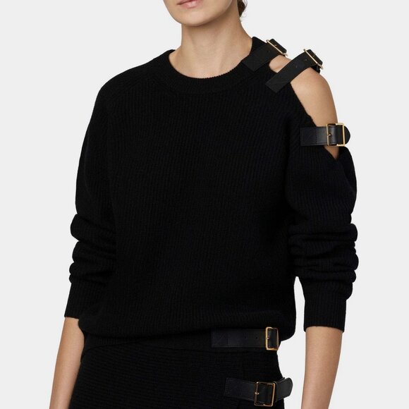 NWT Altuzarra Ness Sweater Black Noir Wool Cashmere Quiet Lux Small/Sz6 - Picture 1 of 10